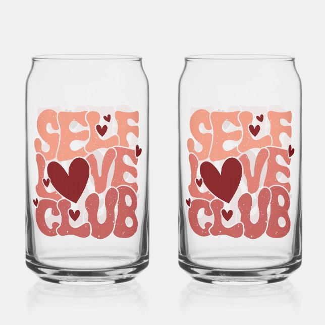 Trendy Positive Affirmation Aesthetic Quote Can Glass (Front)