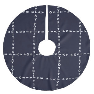 Trendy 'Positive' pattern, grid check. Brushed Polyester Tree Skirt