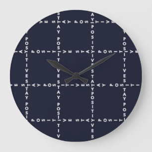 Trendy 'Positive' pattern, grid check. Large Clock
