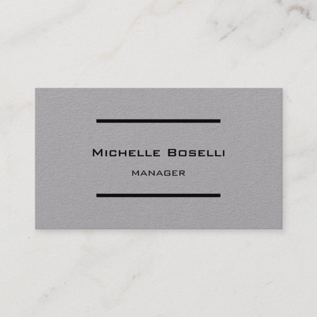 Trendy Premium Grey Modern Professional Plain Business Card (Front)