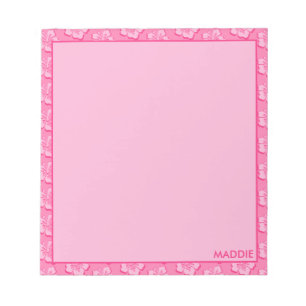 Trendy Preppy Pink Tropical Floral Notepad