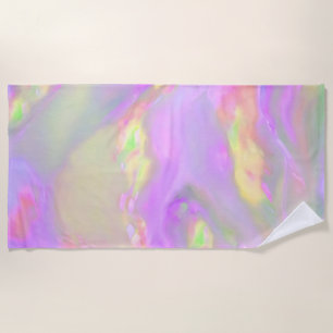 Trendy pretty colourful abstract waves beach towel