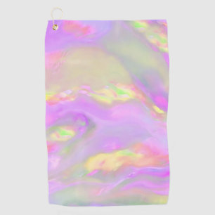 Trendy pretty colourful abstract waves golf towel
