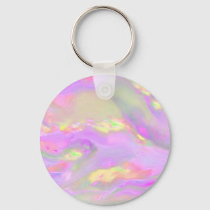 Trendy pretty colourful abstract waves key ring