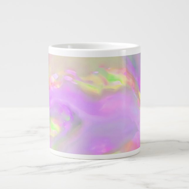 Trendy pretty colourful abstract waves large coffee mug (Front)