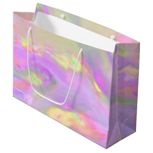 Trendy pretty colourful abstract waves large gift bag
