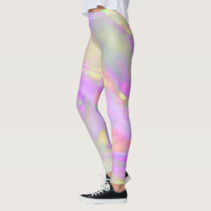 Trendy pretty colourful abstract waves leggings