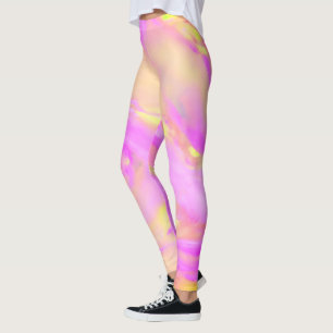 Trendy pretty colourful abstract waves leggings
