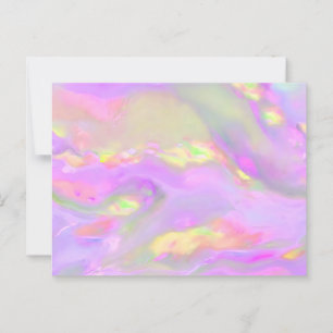Trendy pretty colourful abstract waves postcard
