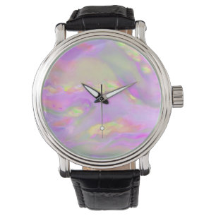 Trendy pretty colourful abstract waves watch