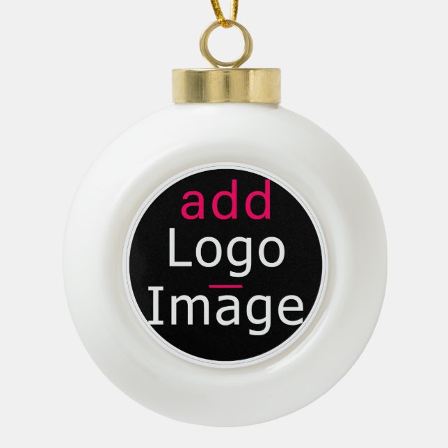 Trendy Professional Business Custom Festive   Ceramic Ball Christmas Ornament (Front)