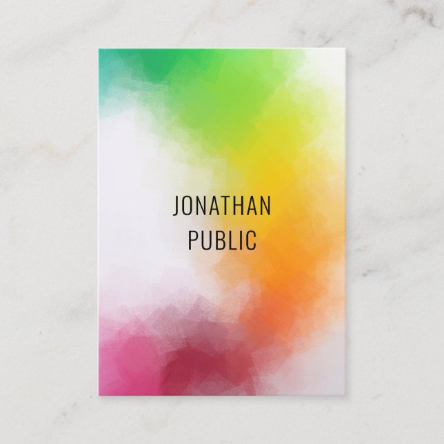 Trendy Professional Colourful Modern Abstract Art Business Card (Front)