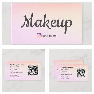 Trendy Professional Freelance Makeup Artist Business Card