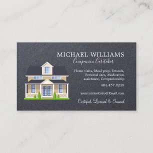 Trendy Professional House Caregiver Services Business Card