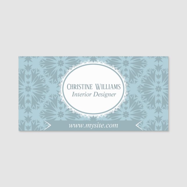 Trendy Professional Interior Designer Name Tag (Front)