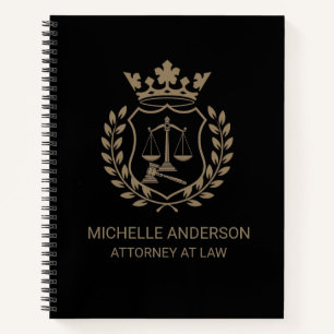 Trendy Professional Lawyer Attorney Black Notebook