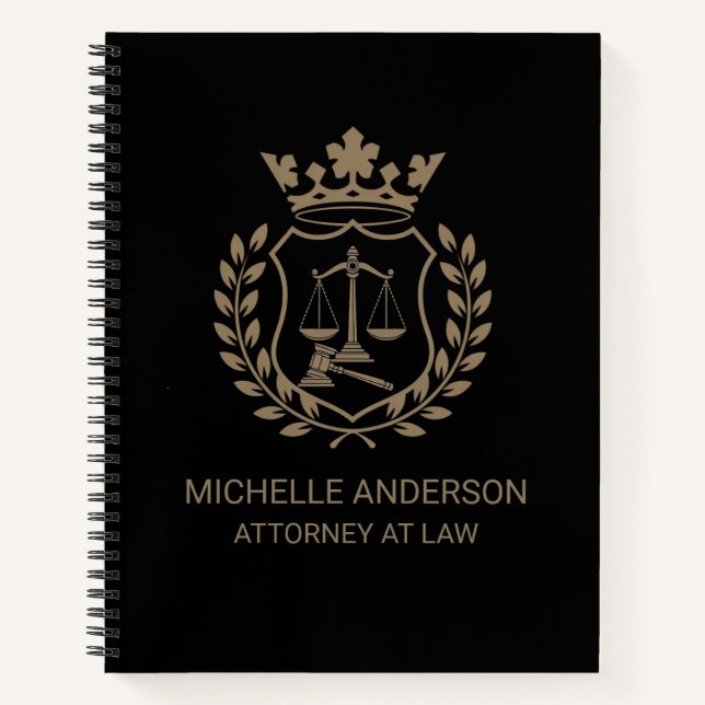 Trendy Professional Lawyer Attorney  Black  Notebook (Front)