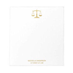 Trendy Professional Lawyer Attorney Gold Notepad