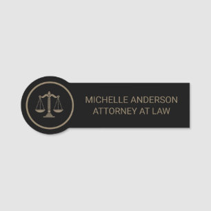 Trendy Professional Lawyer Attorney Name Tag