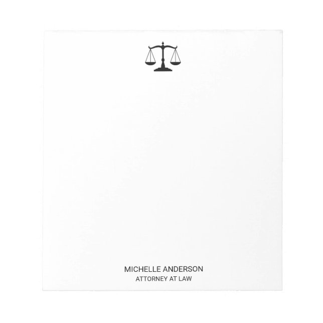 Trendy Professional Lawyer Attorney   Notepad (Front)