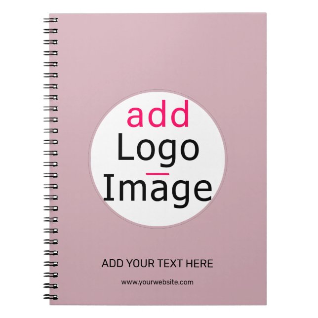 Trendy professional modern customisable dusty rose notebook (Front)
