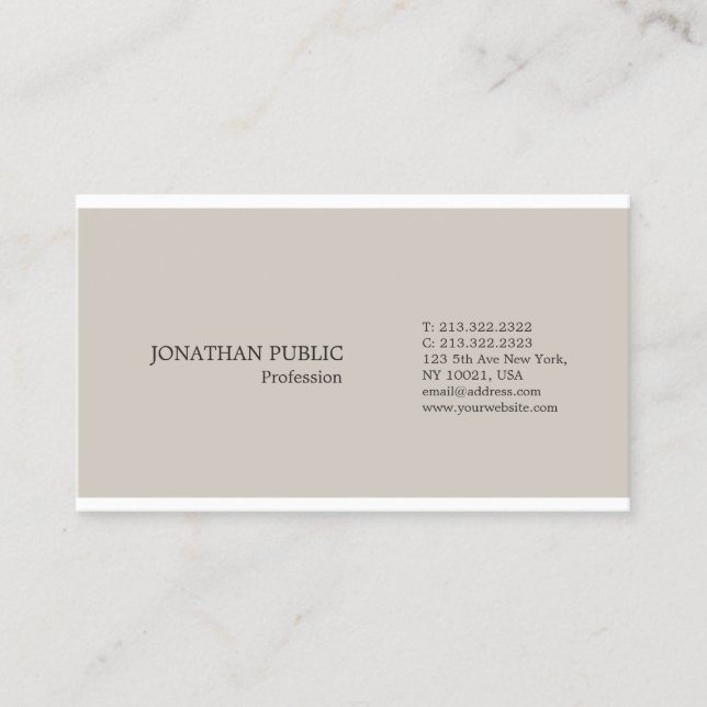 Trendy Professional Modern Elegant Colour Simple Business Card (Front)