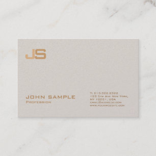 Trendy Professional Premium Pearl Finish Monogram Business Card