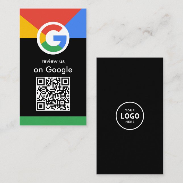 Trendy Professional Scan to Review Google QR Code  Business Card (Front/Back)