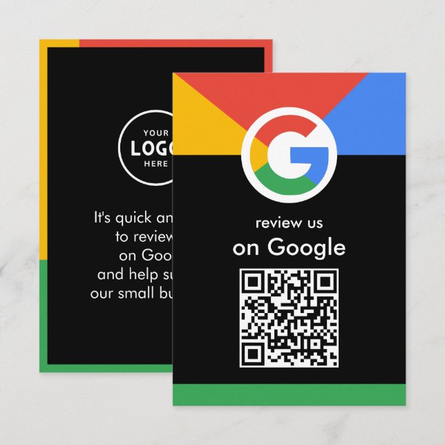 Trendy Professional Scan to Review Google QR Code Enclosure Card (Front/Back)