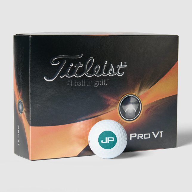 Trendy Professional Titleist Pro V1 Teal Monogram Golf Balls (Packaging)