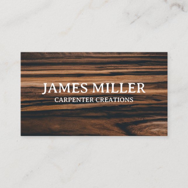 Trendy Professional Wooden Carpentry Construction  Business Card (Front)