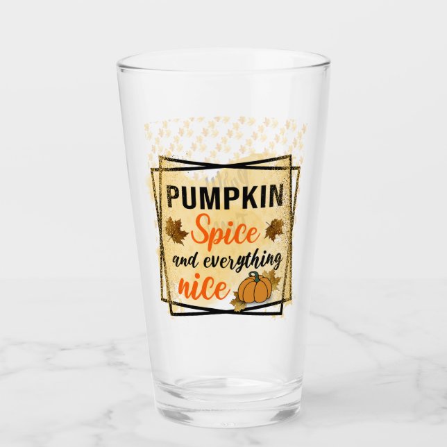 Trendy Pumpkin Spice Elegant Glass (Front)