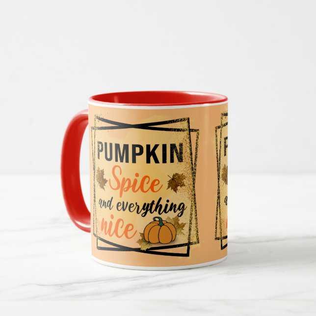 Trendy Pumpkin Spice Elegant Mug (Front Left)