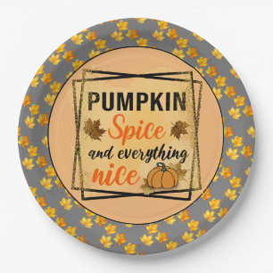 Trendy Pumpkin Spice Elegant Paper Plate