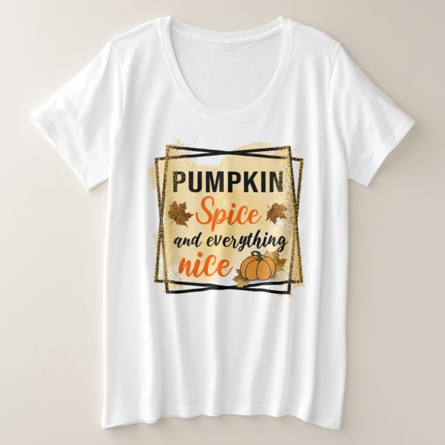 Trendy Pumpkin Spice Elegant Plus Size T-Shirt (Design Front)