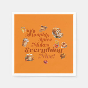 Trendy Pumpkin Spice Makes Everything Nice Napkin