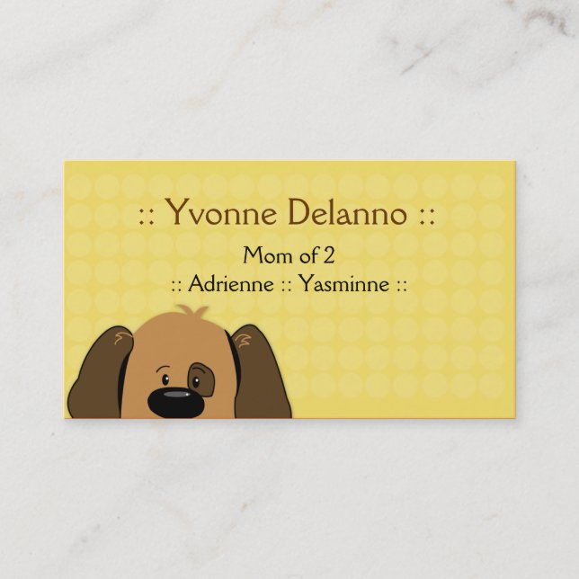 Trendy Puppy Dog Business / Mummy Calling Card (Front)