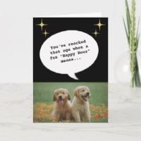 Trendy puppy Happy Hour Getting Old Funny Birthday
