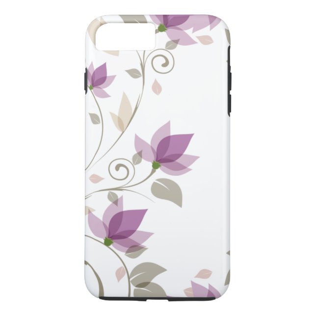 Trendy Purple Abstract Floral Case-Mate iPhone Case (Back)