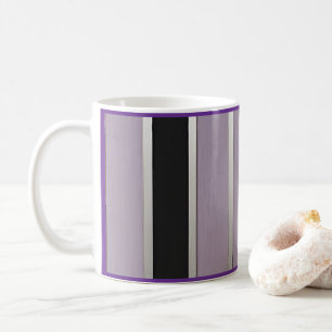 Trendy Purple and Black stripe with silver accents Coffee Mug