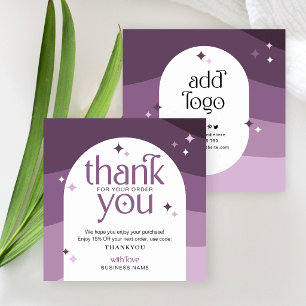 Trendy Purple Business Thank You For Order Card