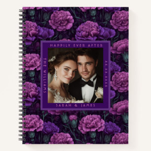 Trendy Purple Carnation Garden Traditional Wedding Notebook