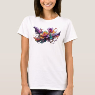 Trendy Purple COLORFUL FLOWERS Custom Tee