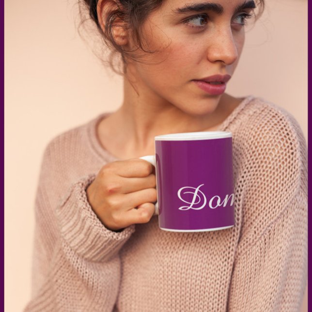 Trendy Purple - Customisable Name Coffee Mug (Creator Uploaded)