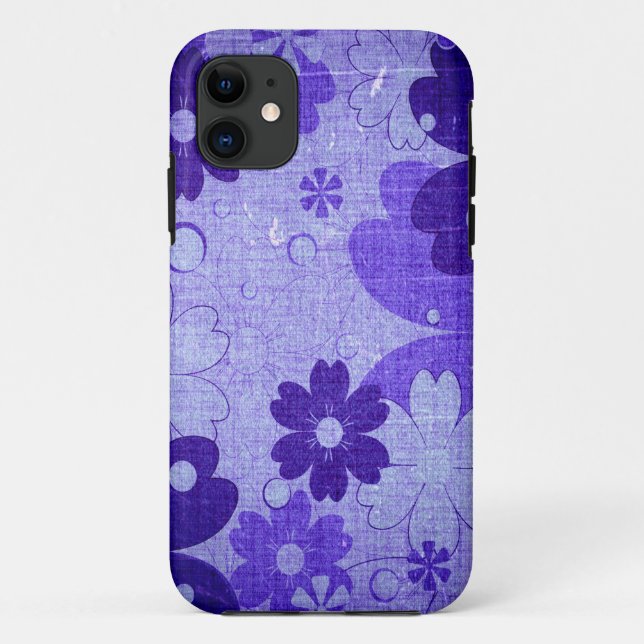Trendy Purple Flower Vintage Case-Mate iPhone Case (Back)