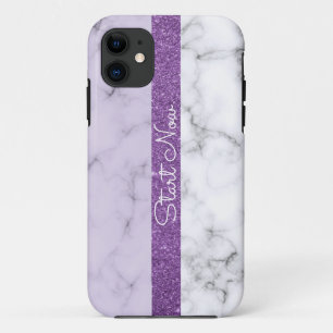 Trendy purple Glitter-Marble iPhone Case