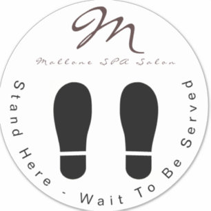 Trendy Purple Glitter SPA Wait Here Floor Sticker