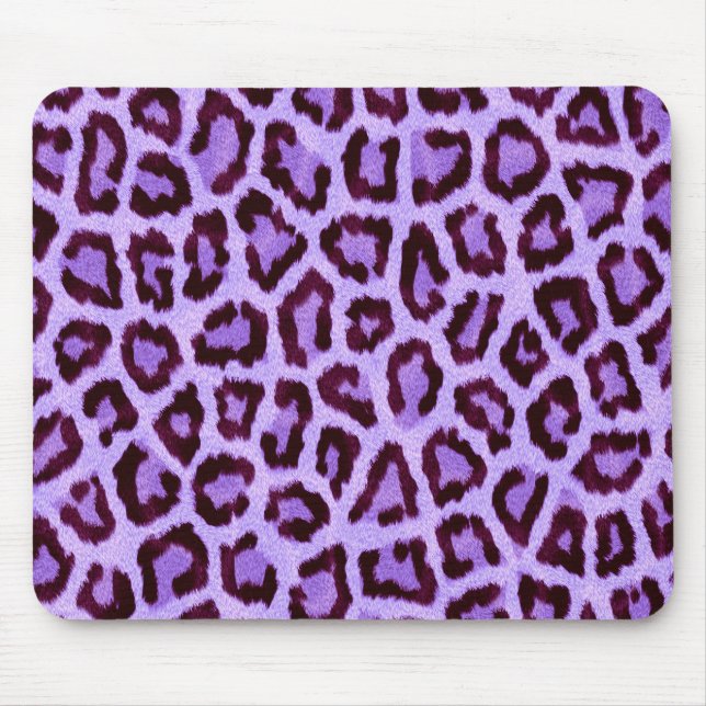 Trendy Purple Leopard Pattern Mouse Pad (Front)