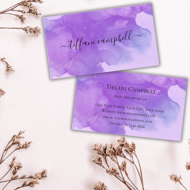 Trendy Purple Make Up Artist  Business Card (Creator Uploaded)
