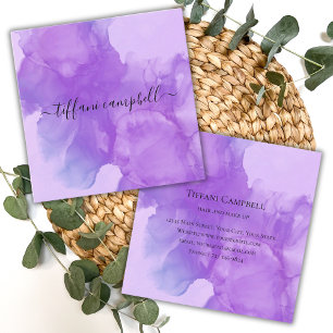 Trendy Purple Make Up Artist Square Business Card